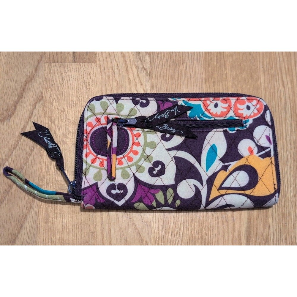 Vera Bradley Women's Purple Plum Crazy Zip Around Wallet Organizer